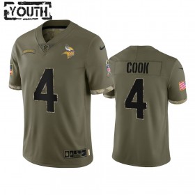 Tröjor Minnesota Vikings Dalvin Cook 4 Olive 2022 Salute To Service - Barn